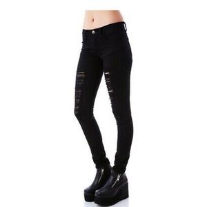 Wildfox Couture Marriane Skinny Jeans Black 27